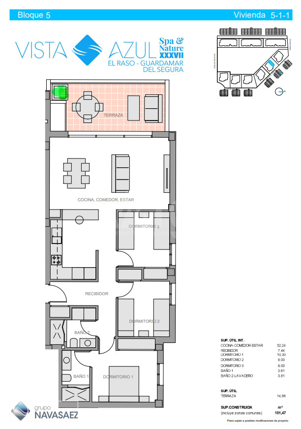 Апартамент в Гуардамар дель Сегура, 3 спальні - NS43053 - 1