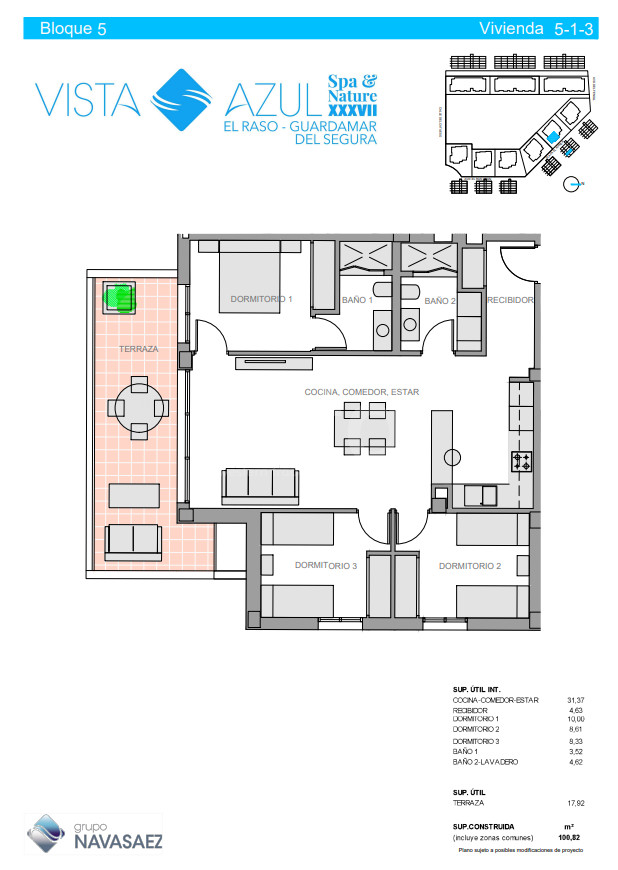 Apartament cu 3 dormitoare în Guardamar del Segura - NS43055 - 1