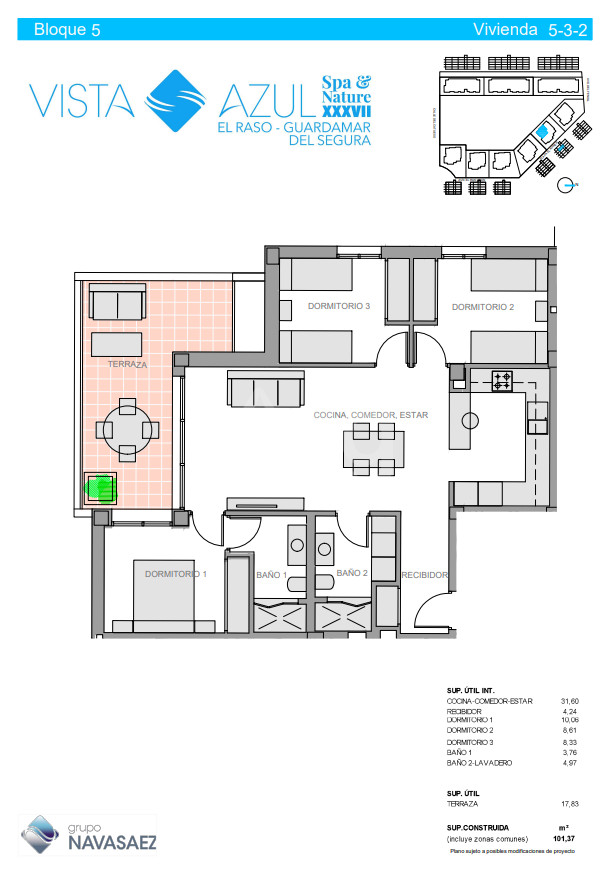 Апартамент в Гуардамар дель Сегура, 3 спальні - NS43060 - 1