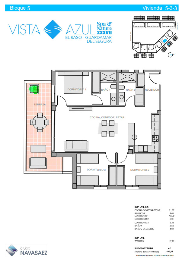 Апартаменты в Гуардамар дель Сегура, 3 спальни - NS43061 - 1