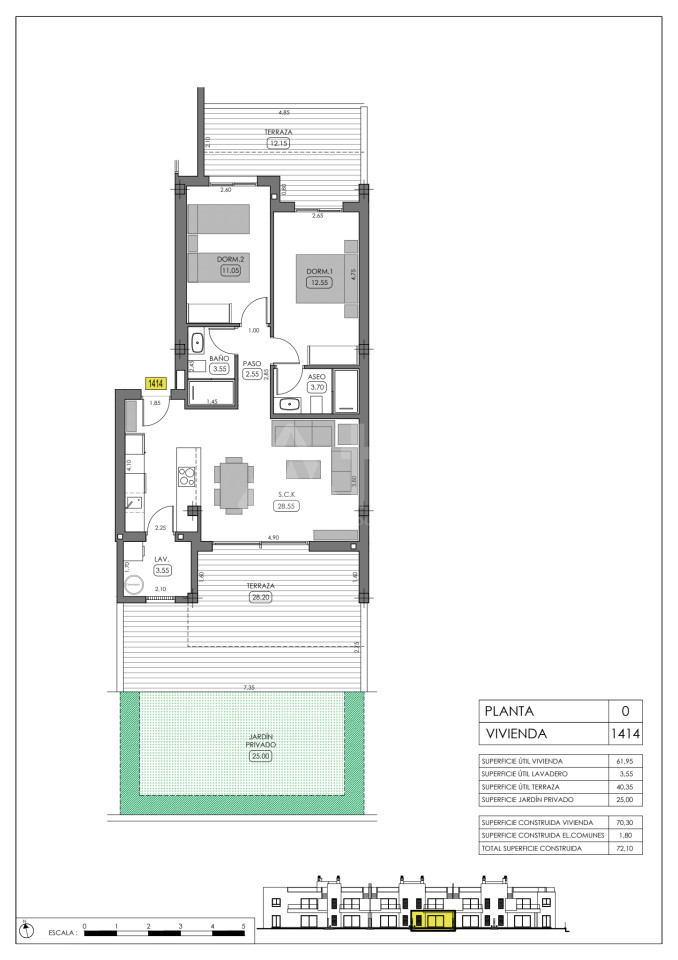 Bungalow w Algorfa, 2 sypialnie - TRI43124 - 1