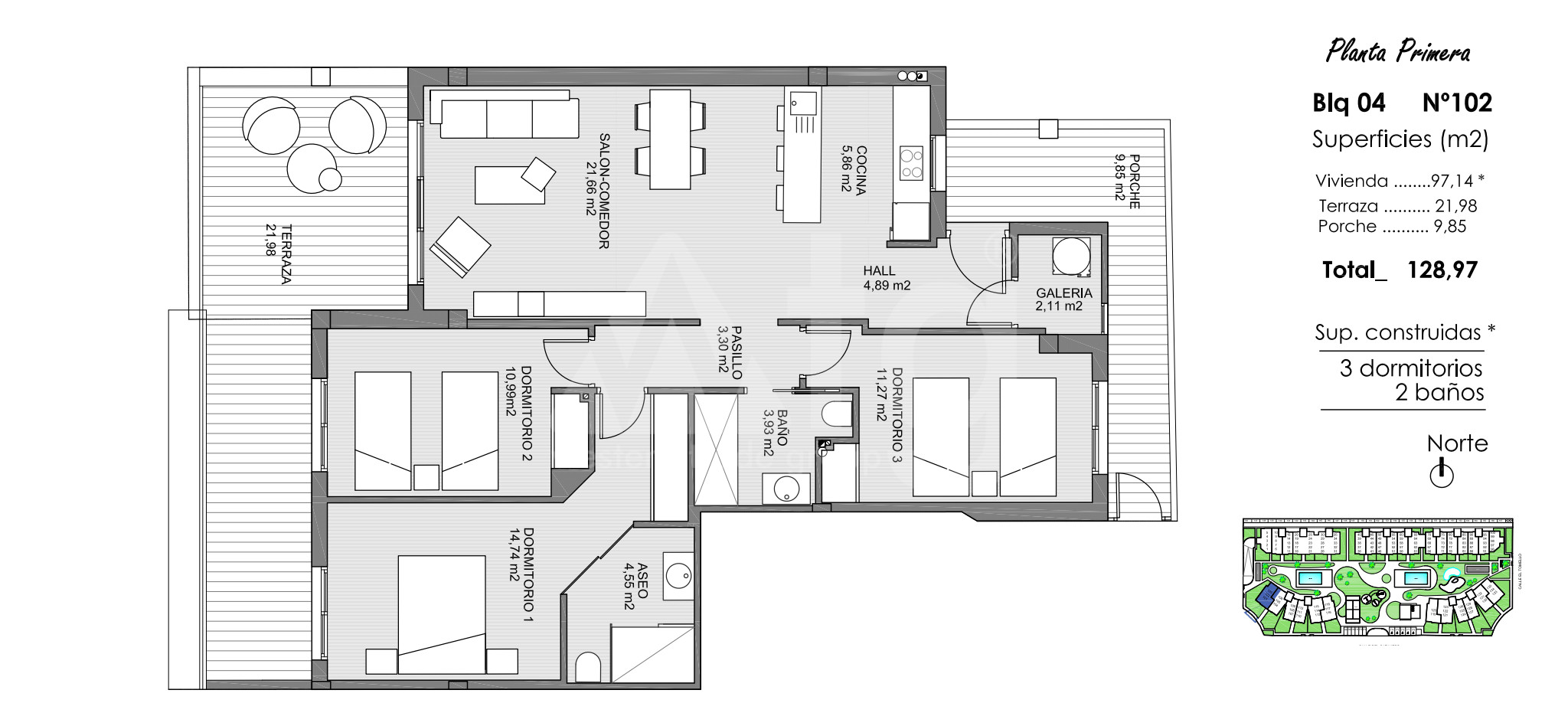 Apartamento de 3 habitaciones en Guardamar del Segura - ARA43152 - 1