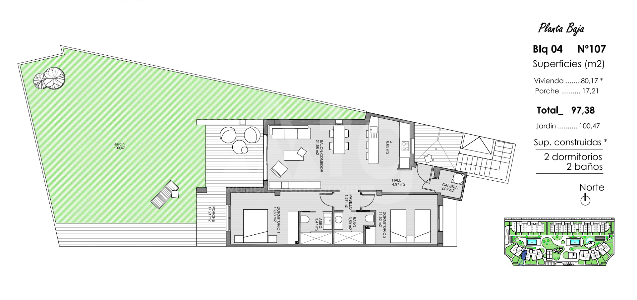 Apartamento de 2 habitaciones en Guardamar del Segura - ARA43155 - 1