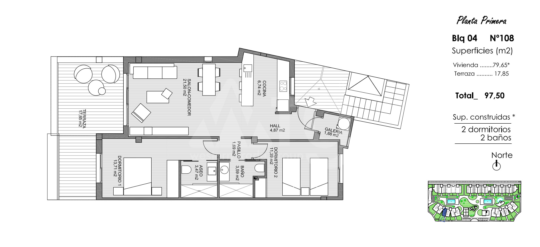 Apartamento de 2 habitaciones en Guardamar del Segura - ARA43156 - 1