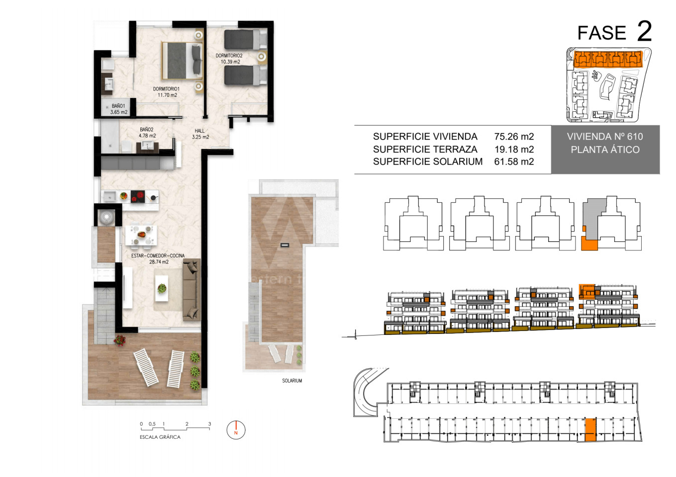 2 bedroom Penthouse in Playa Flamenca - DI43541 - 1