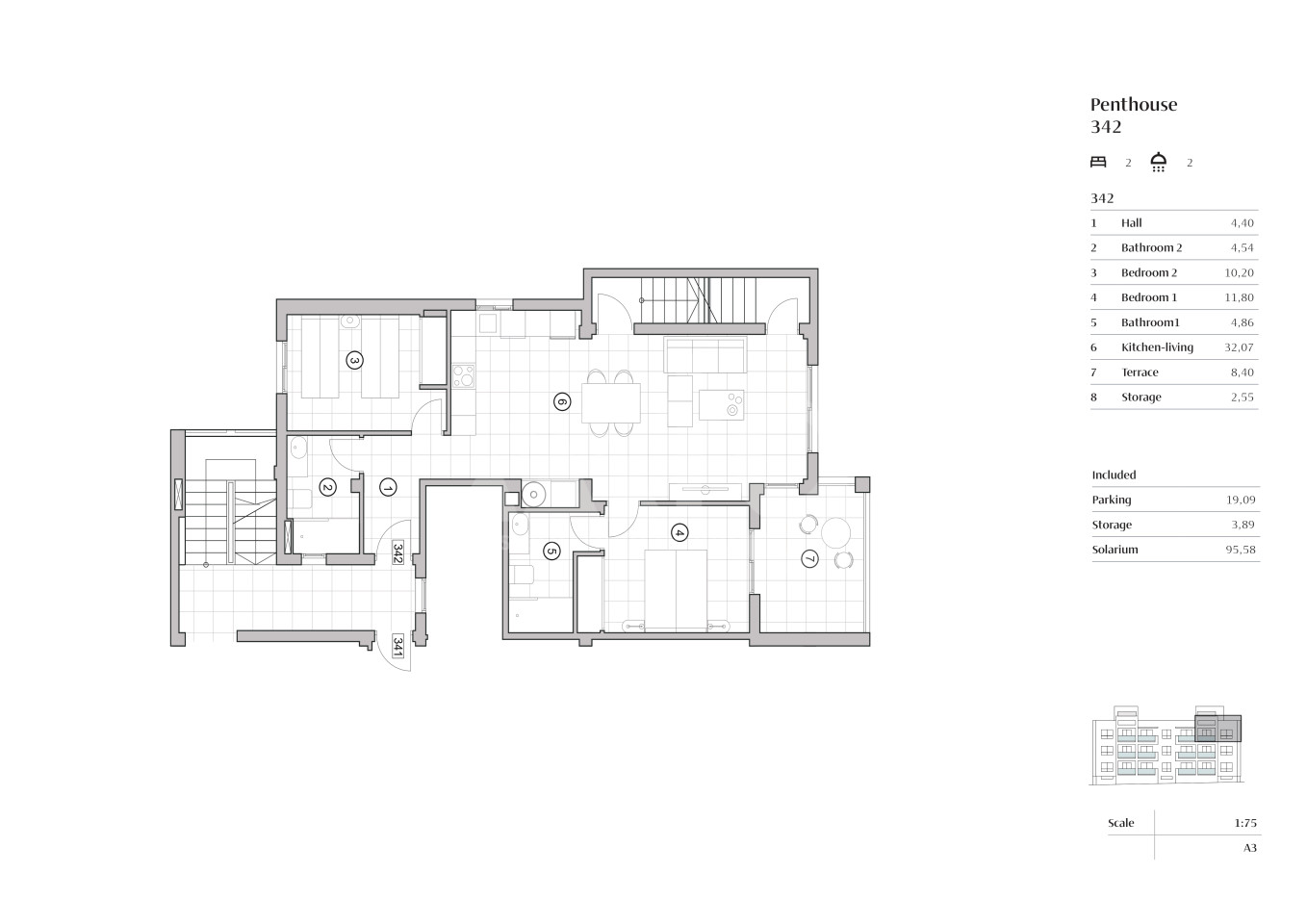 2 Schlafzimmer Penthouse-Wohnung in Villamartin - PT43772 - 1