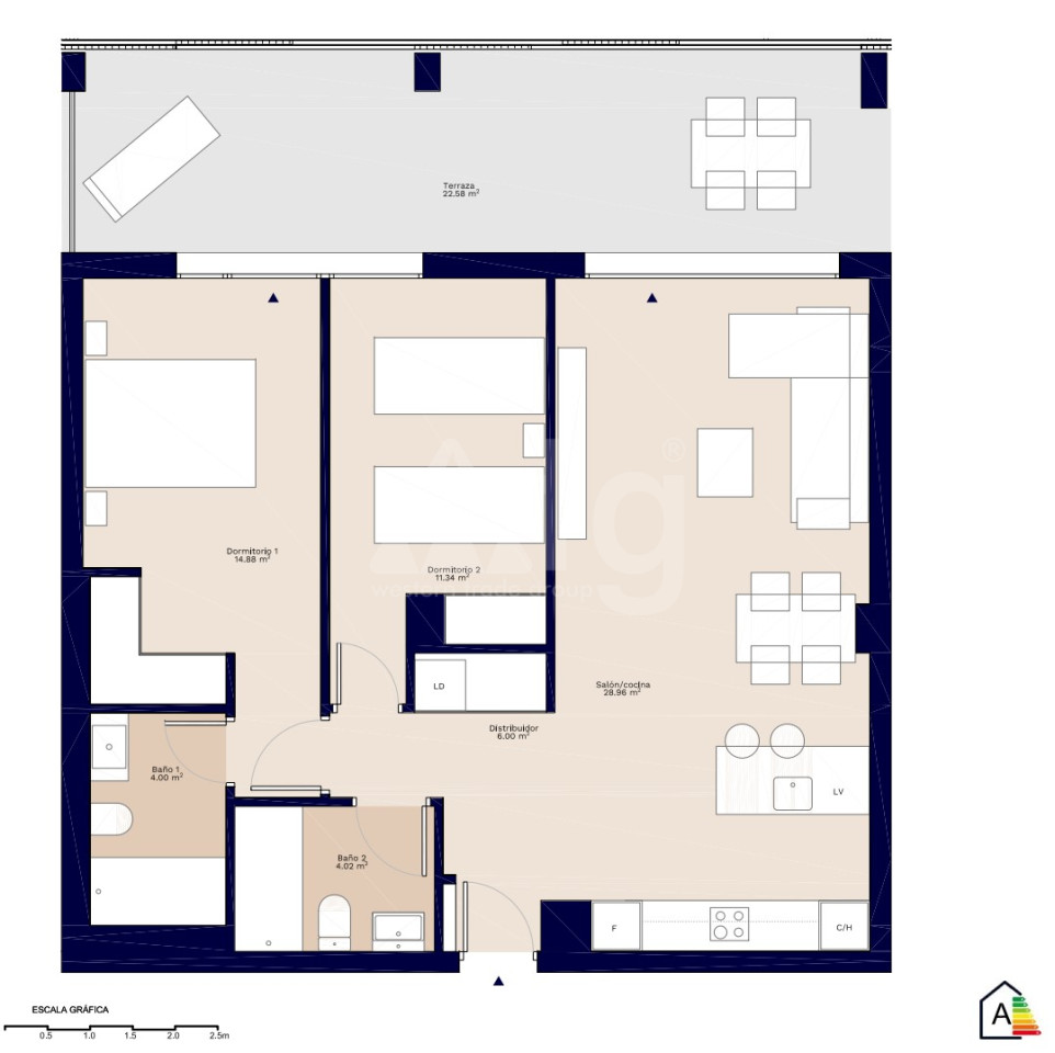 2 bedroom Apartment in Denia - AEH44100 - 1