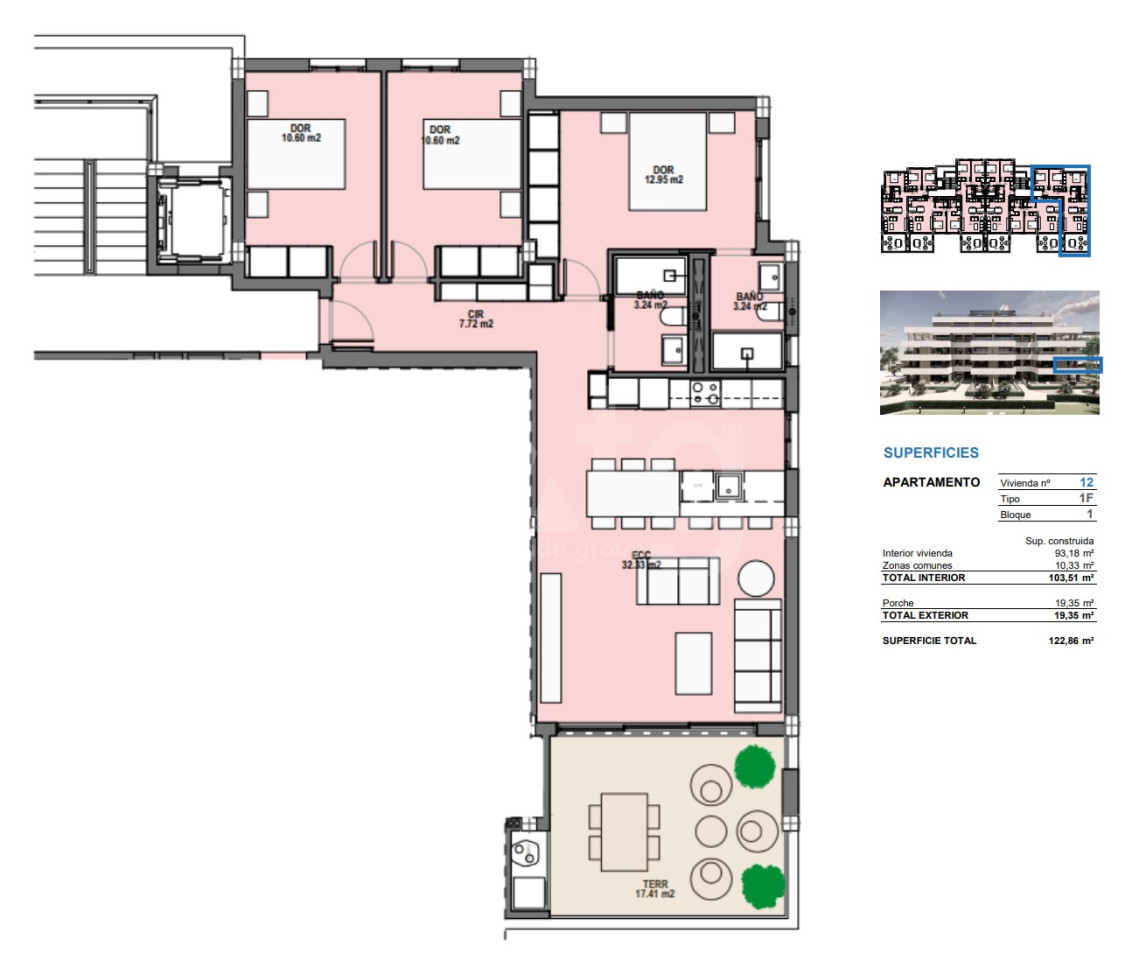 Apartament cu 3 dormitoare în Santa Rosalia - SRA44780 - 1