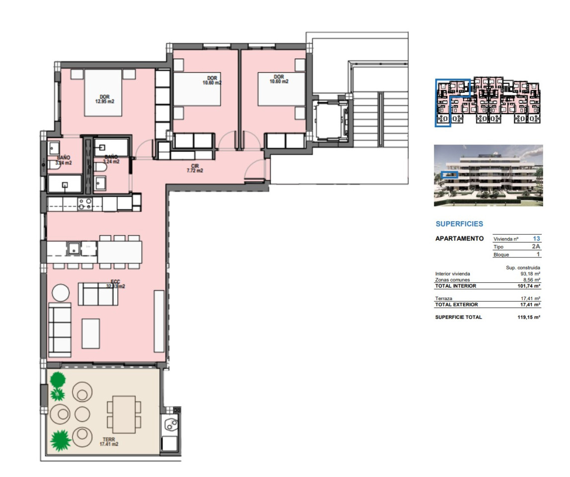 3 bedroom Apartment in Santa Rosalia - SRA44781 - 1