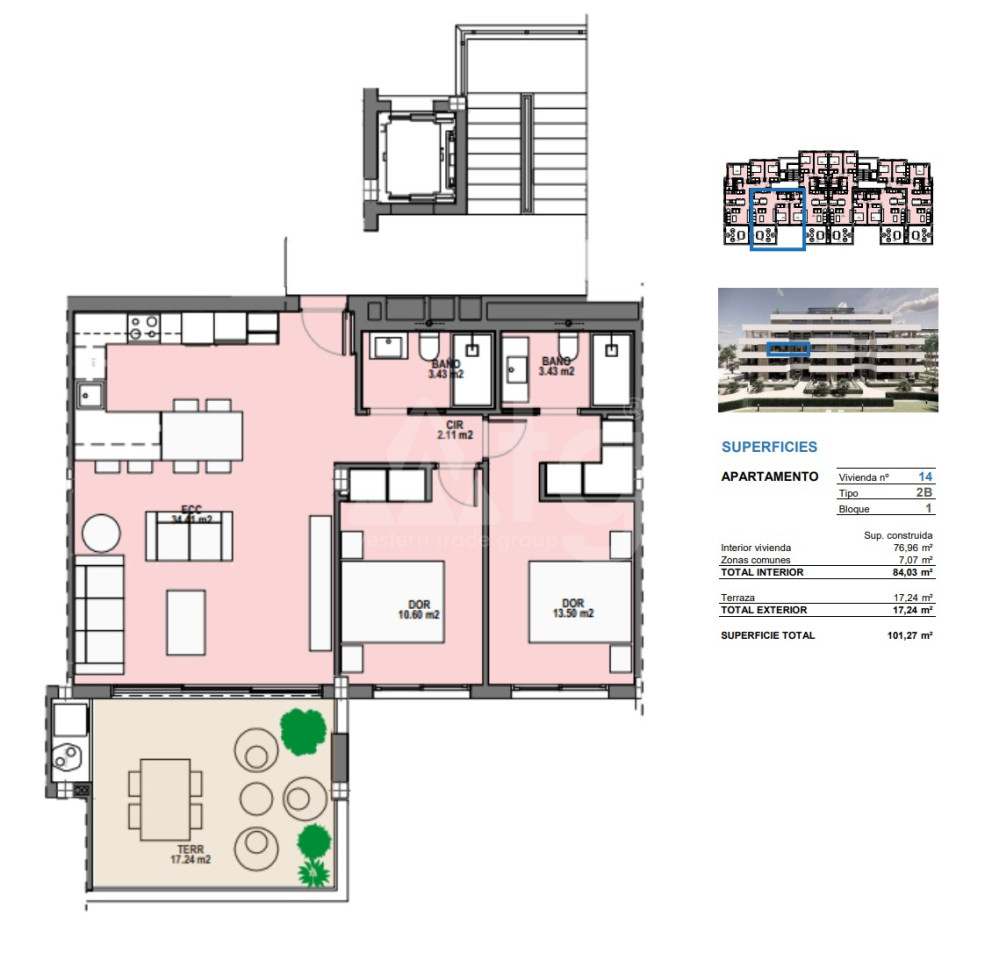 Apartament cu 2 dormitoare în Santa Rosalia - SRA44782 - 1