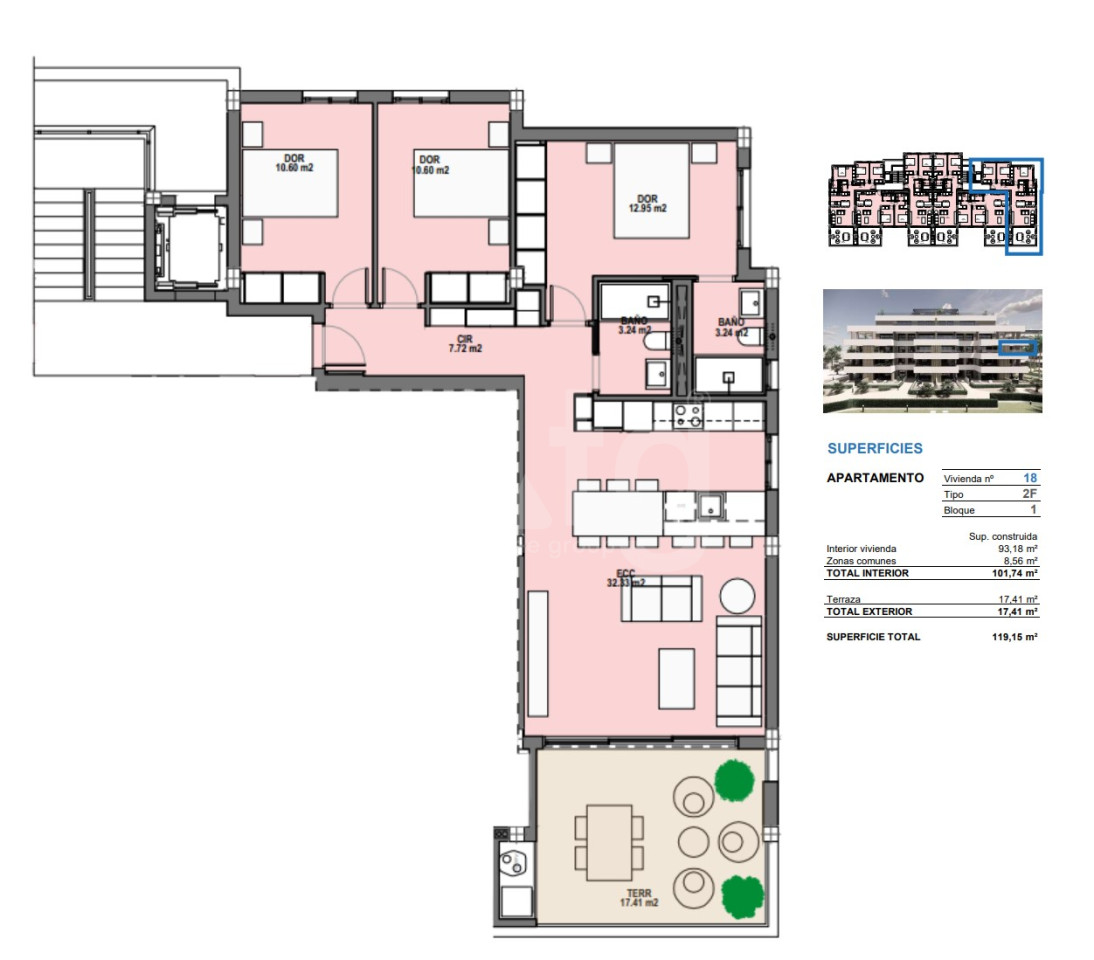 3 bedroom Apartment in Santa Rosalia - SRA44785 - 1