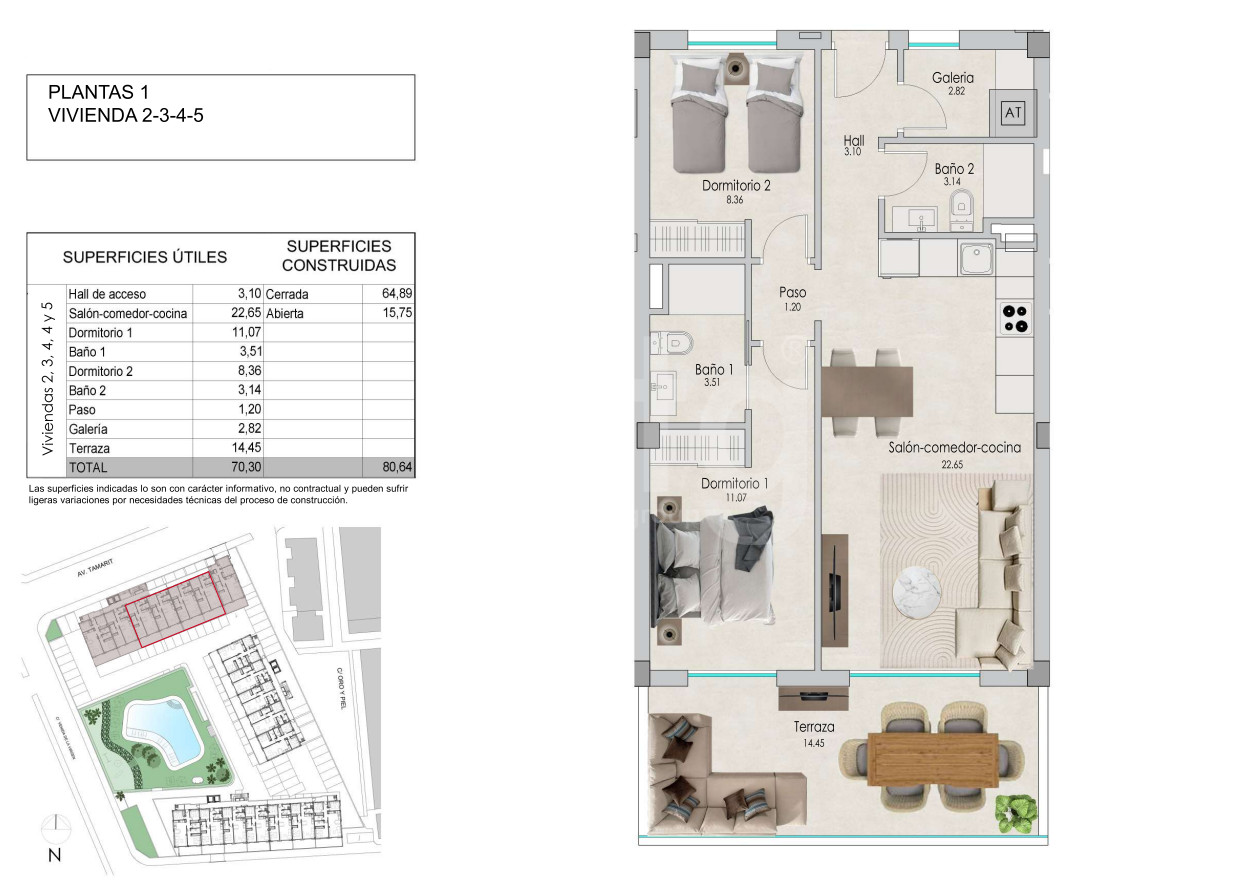 2 bedroom Apartment in Santa Pola - US44994 - 1