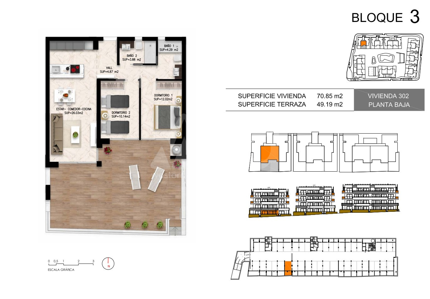 2 Schlafzimmer Appartement in Playa Flamenca - DI46609 - 1