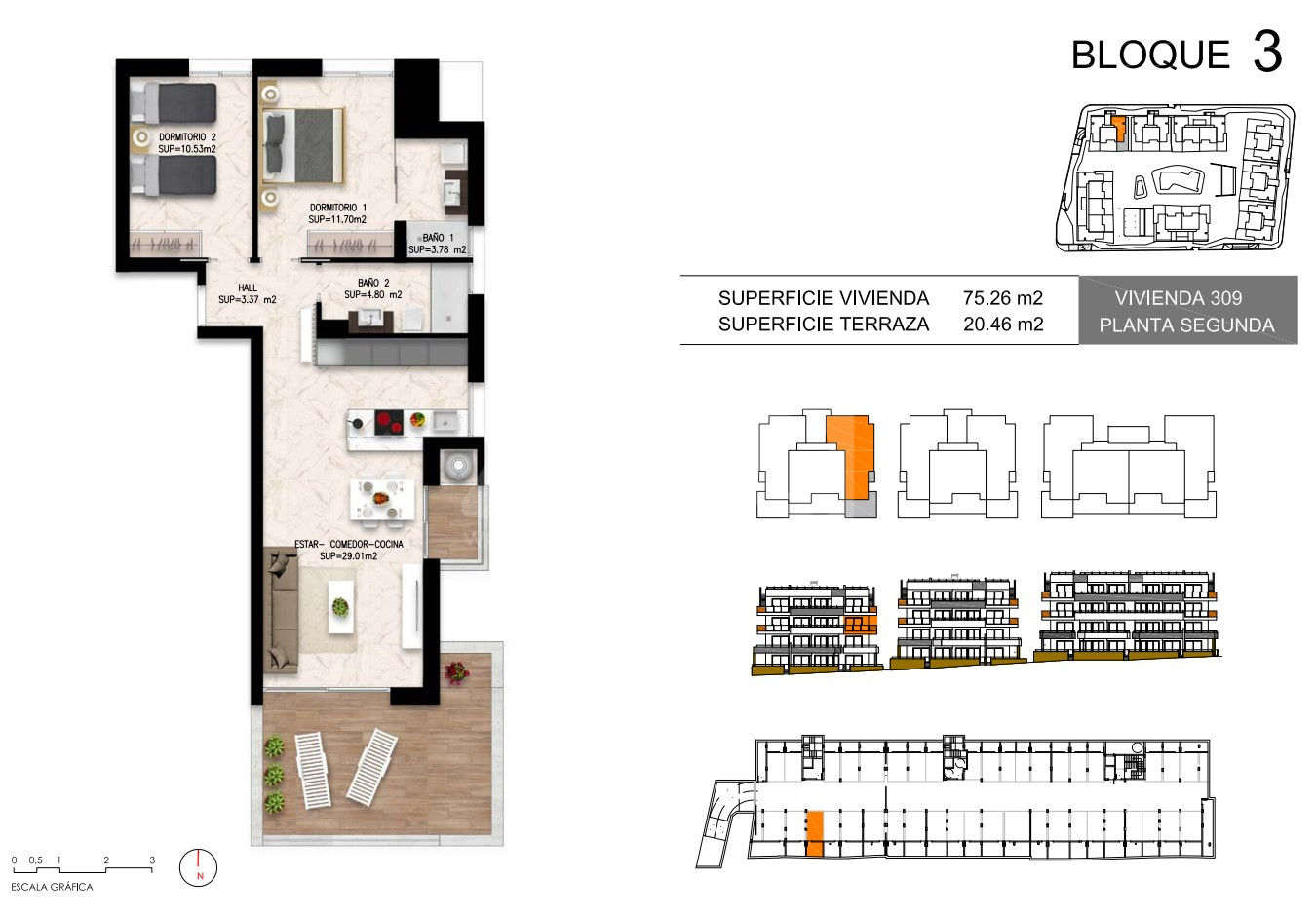 2 Schlafzimmer Appartement in Playa Flamenca - DI46616 - 1