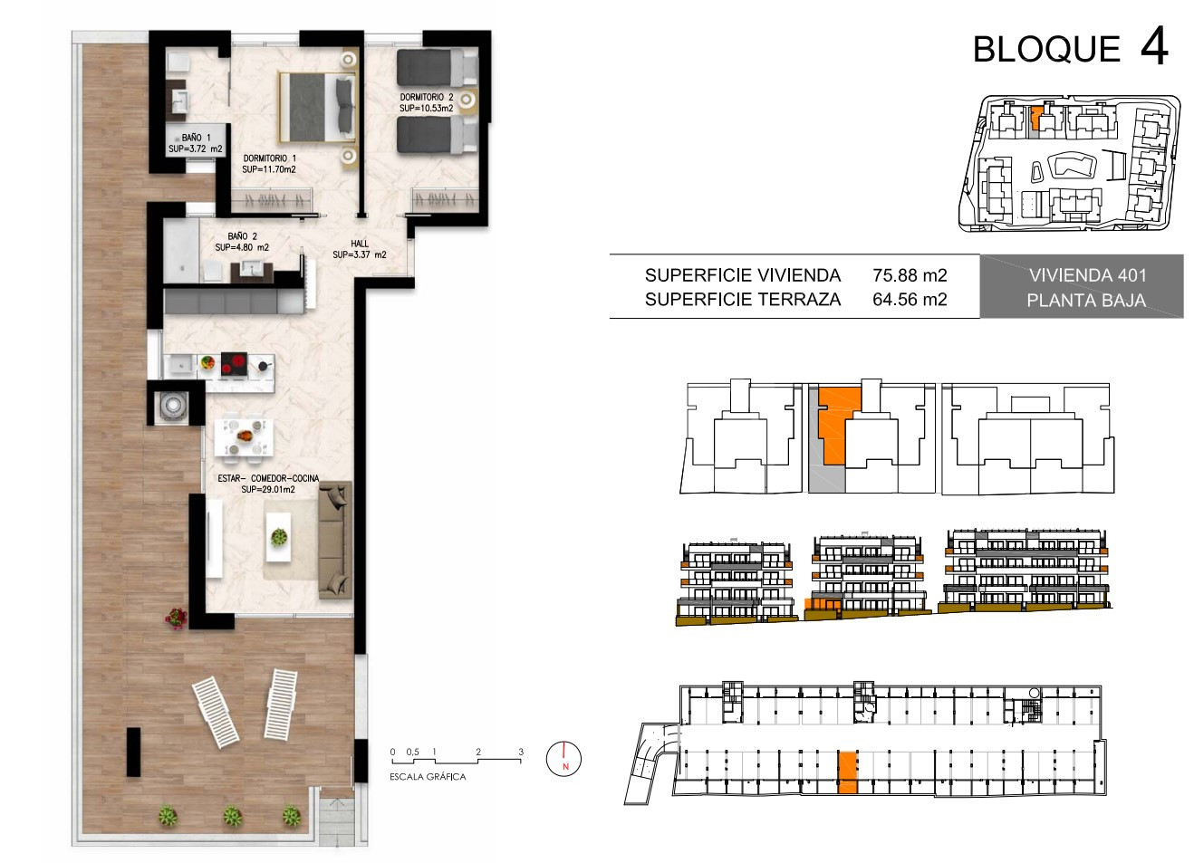 2 Schlafzimmer Appartement in Playa Flamenca - DI46620 - 1