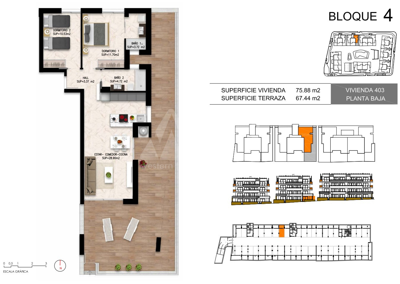 2 bedroom Apartment in Playa Flamenca - DI46622 - 1