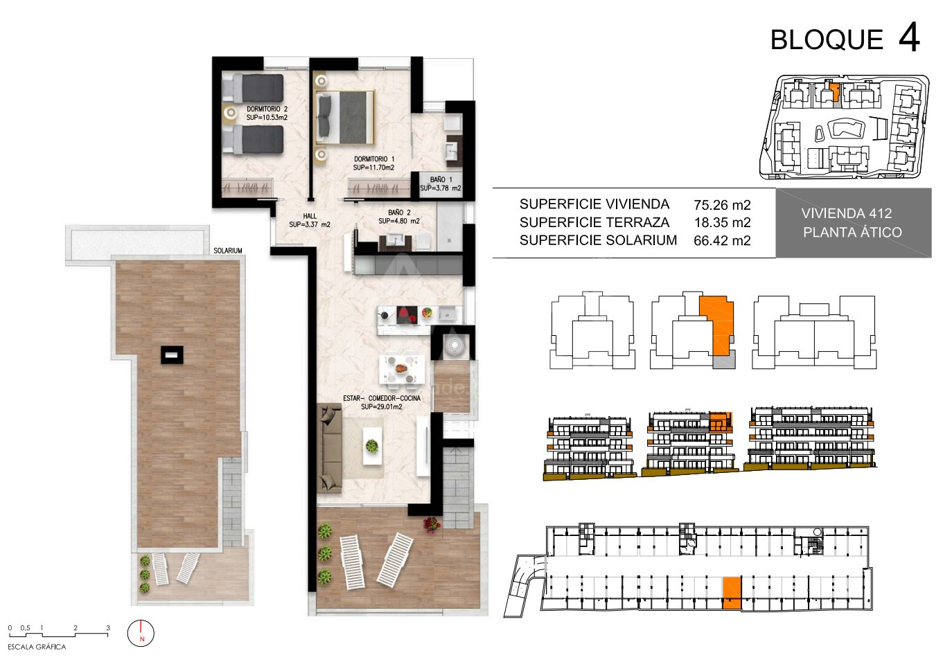 2 Schlafzimmer Penthouse-Wohnung in Playa Flamenca - DI46631 - 1
