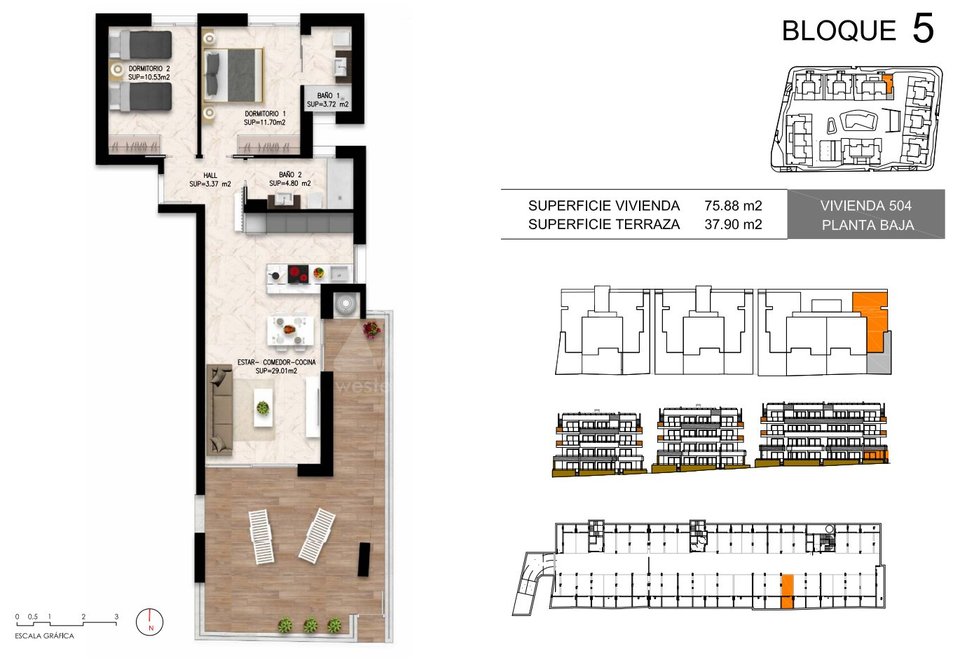 2 Schlafzimmer Appartement in Playa Flamenca - DI46635 - 1