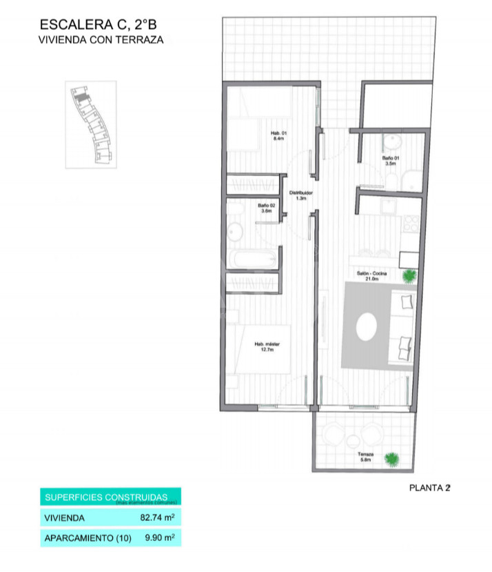 Apartamento de 2 habitaciones en Villamartin - VS47232 - 1