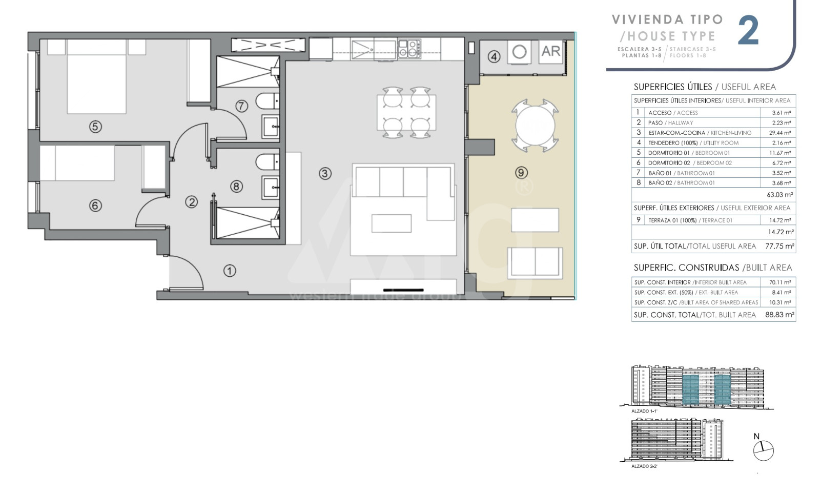 Appartement de 2 chambres à Punta Prima - GD47238 - 1