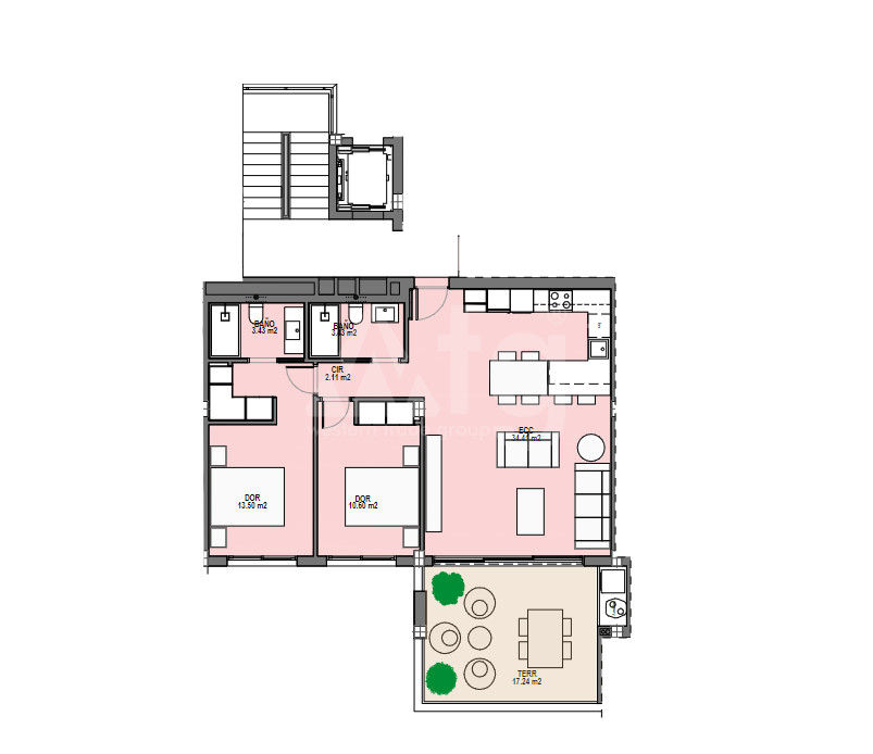 2 Schlafzimmer Appartement in Santa Rosalia - SRA47378 - 1