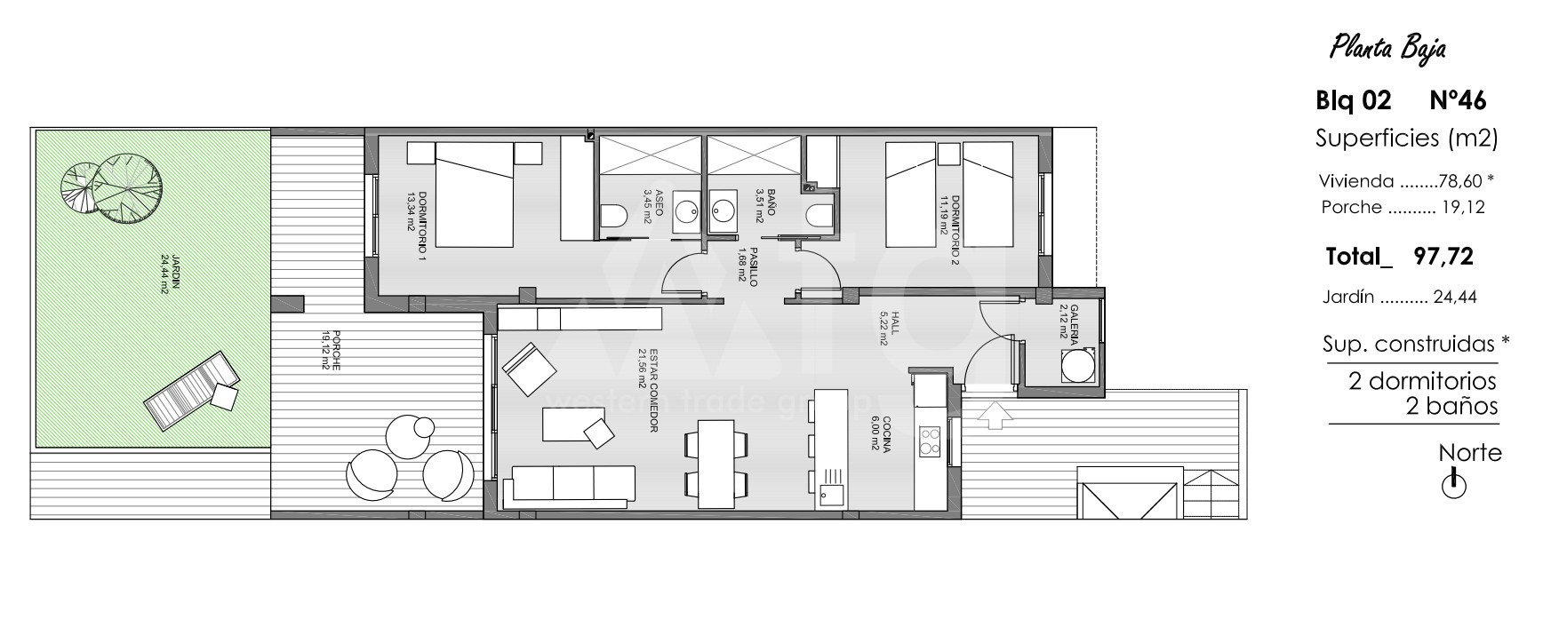 Apartament cu 2 dormitoare în Guardamar del Segura - ARA47551 - 1