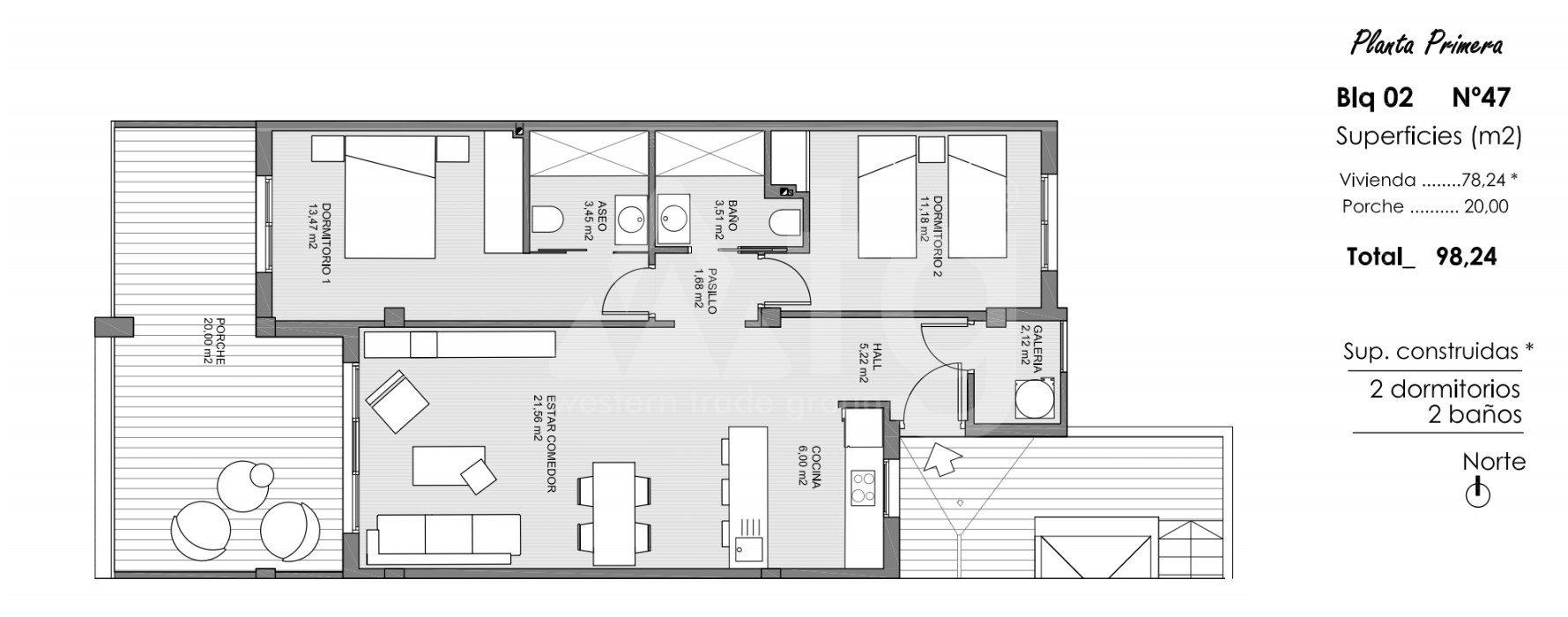 2 Schlafzimmer Appartement in Guardamar del Segura - ARA47552 - 1
