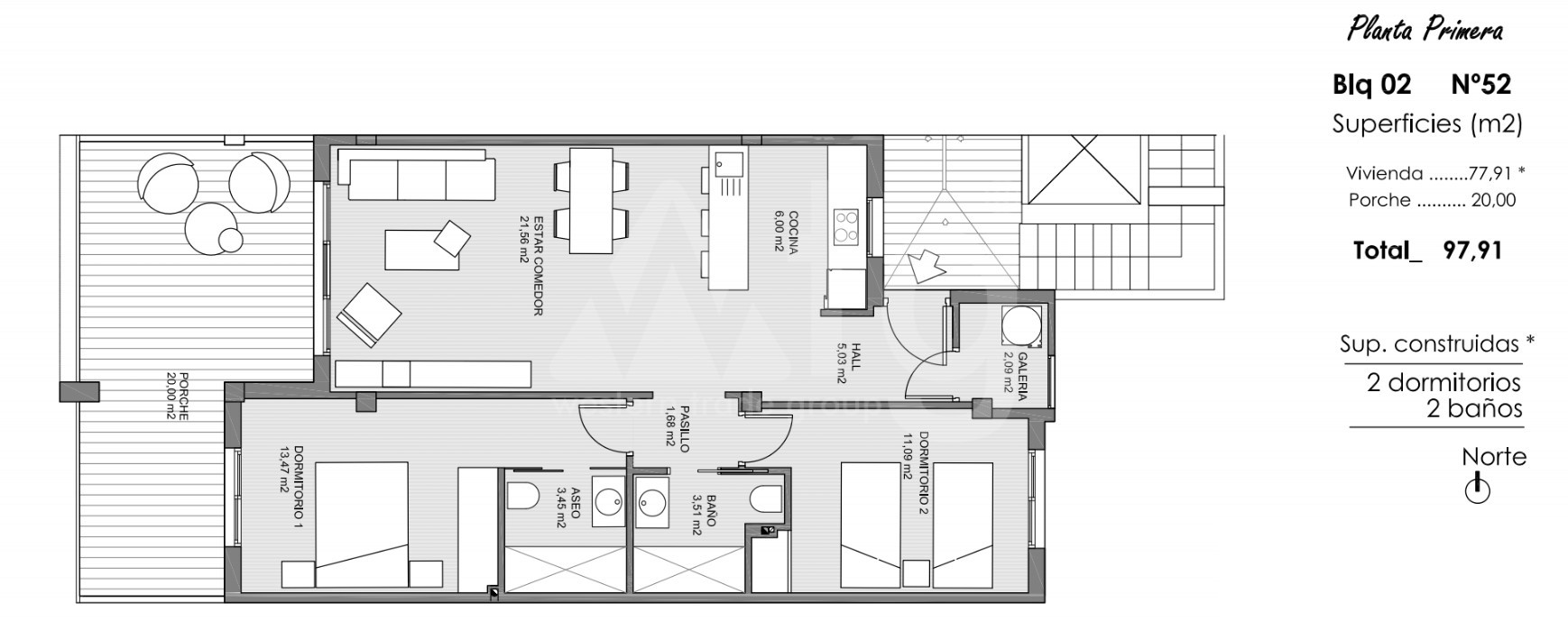 Apartamento de 2 habitaciones en Guardamar del Segura - ARA47555 - 1
