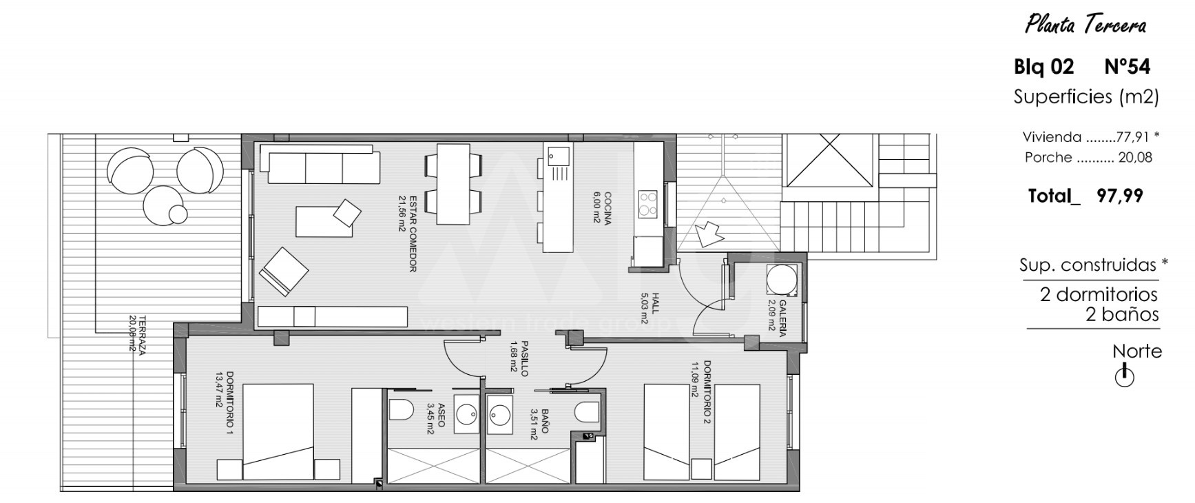Apartamento de 2 habitaciones en Guardamar del Segura - ARA47557 - 1