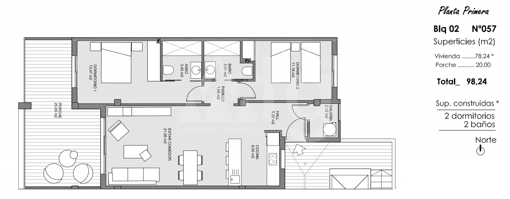 2 Schlafzimmer Appartement in Guardamar del Segura - ARA47561 - 1