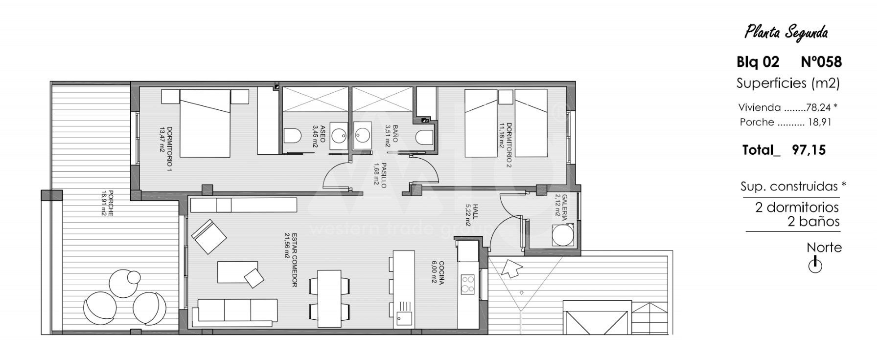 2 Schlafzimmer Appartement in Guardamar del Segura - ARA47562 - 1