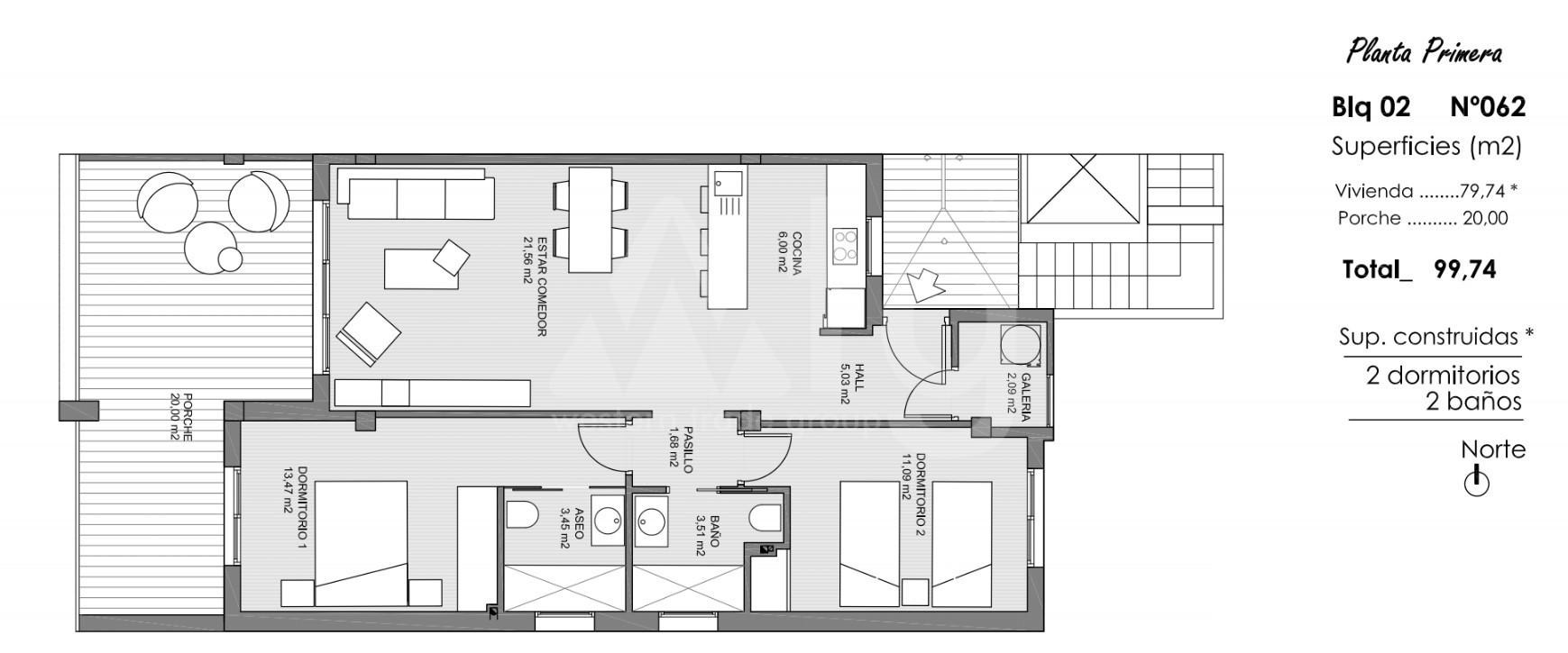Apartament cu 2 dormitoare în Guardamar del Segura - ARA47564 - 1