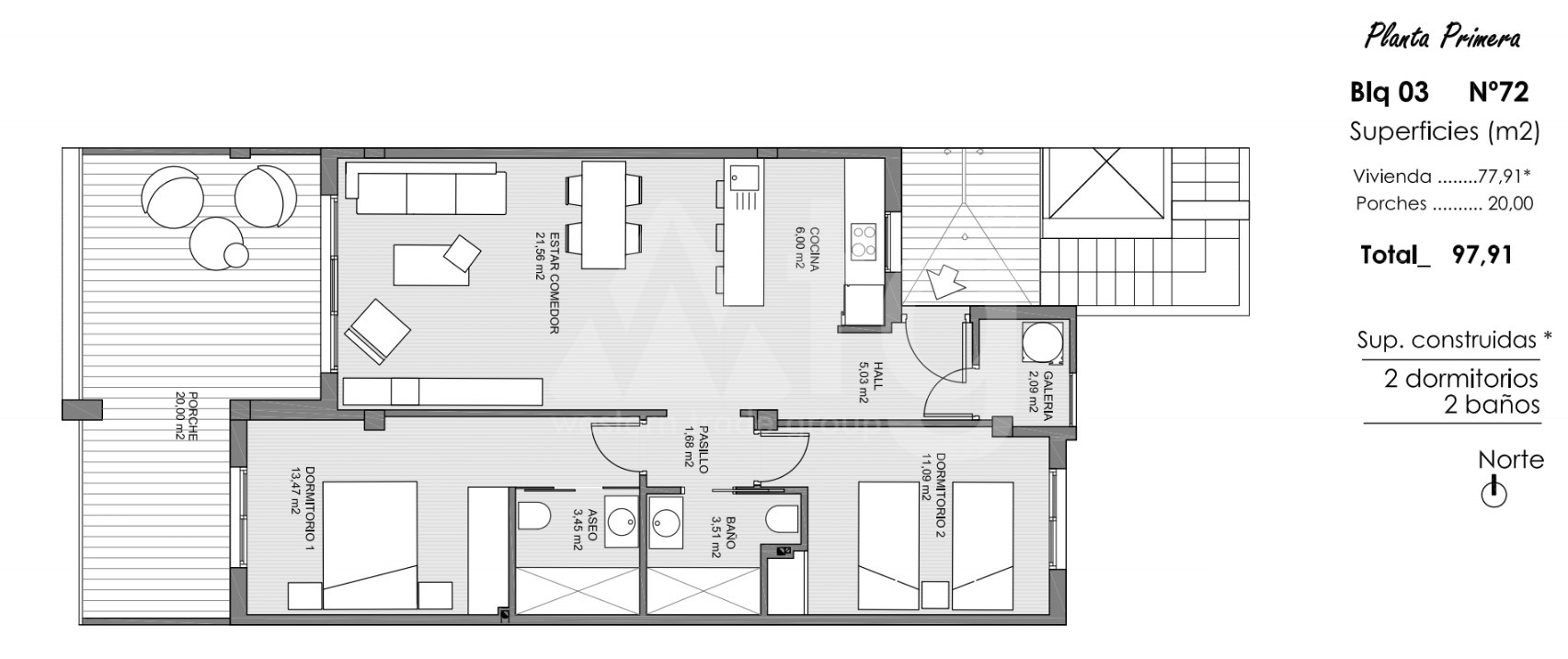 Apartamento de 2 habitaciones en Guardamar del Segura - ARA47571 - 1