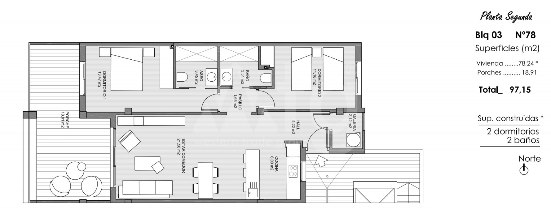 Apartament cu 2 dormitoare în Guardamar del Segura - ARA47577 - 1