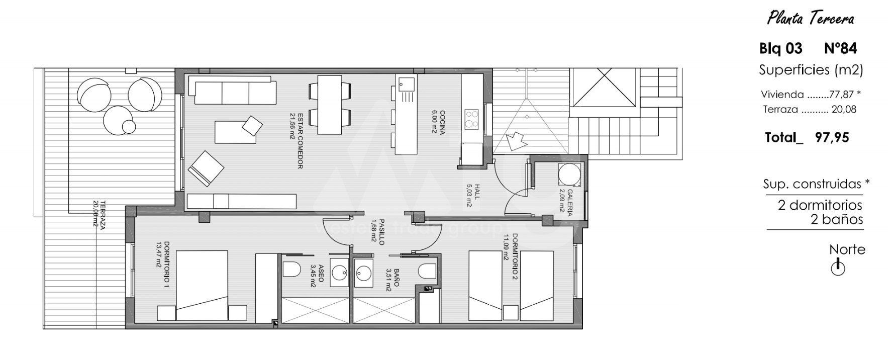 Apartament cu 2 dormitoare în Guardamar del Segura - ARA47583 - 1