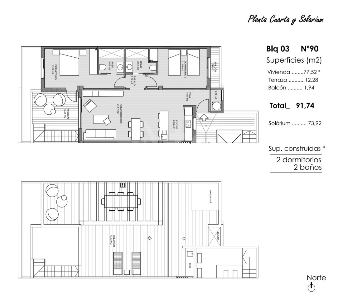 2 Schlafzimmer Penthouse-Wohnung in Guardamar del Segura - ARA47589 - 1