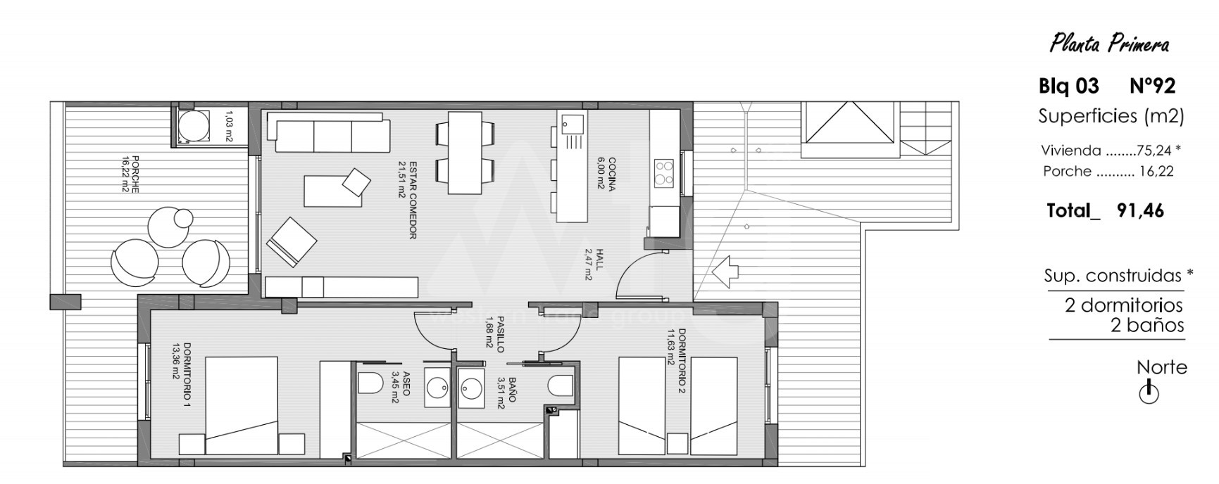 Apartamento de 2 habitaciones en Guardamar del Segura - ARA47592 - 1