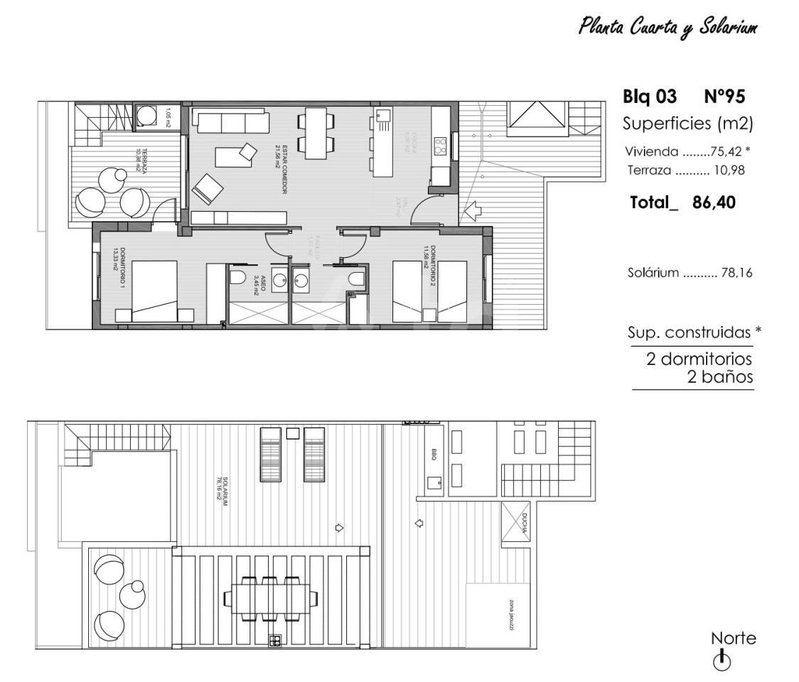 2 Schlafzimmer Penthouse-Wohnung in Guardamar del Segura - ARA47595 - 1