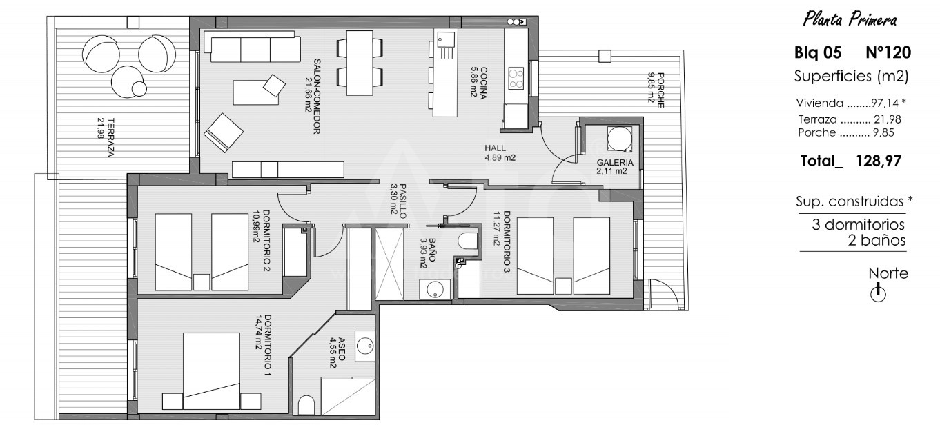 3 Schlafzimmer Appartement in Guardamar del Segura - ARA47607 - 1