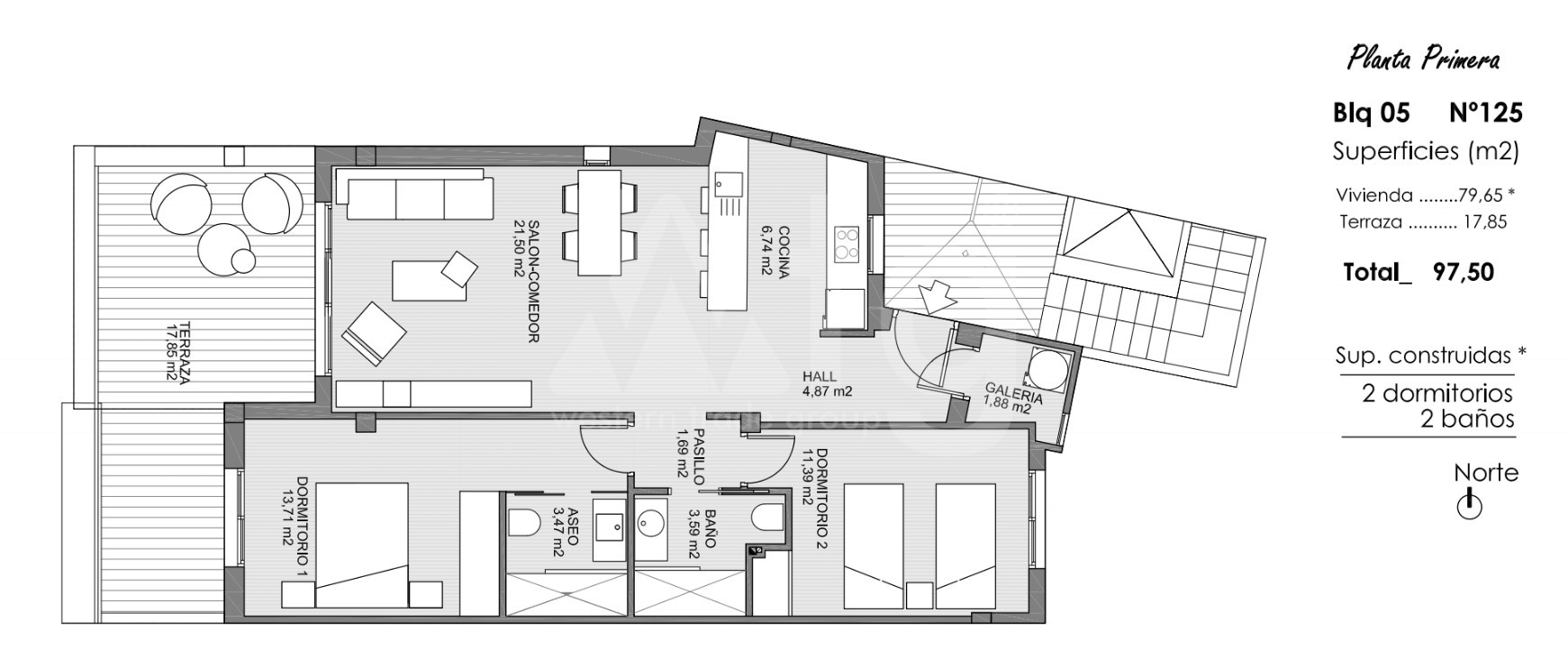 Apartamento de 2 habitaciones en Guardamar del Segura - ARA47611 - 1