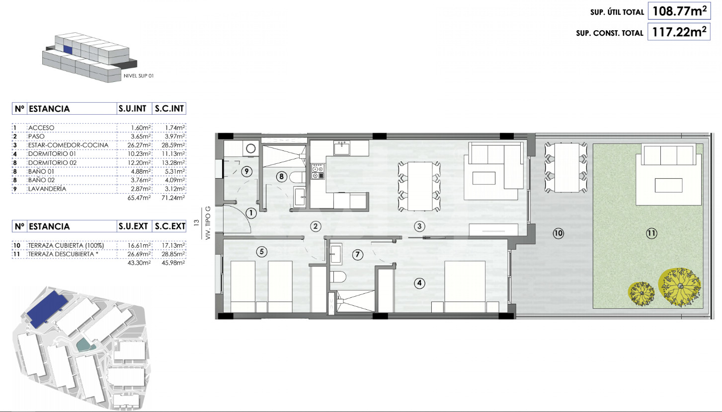 Apartament cu 2 dormitoare în Gran Alacant - GD47799 - 1