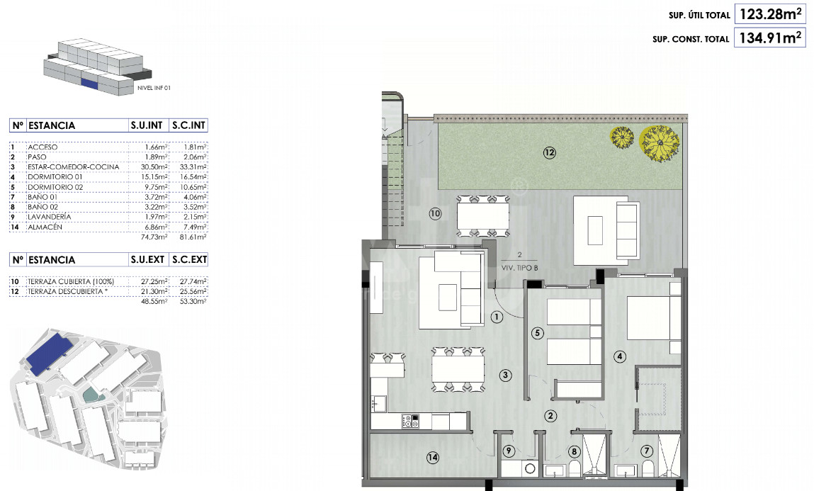 Apartamento de 2 habitaciones en Gran Alacant - GD47800 - 1