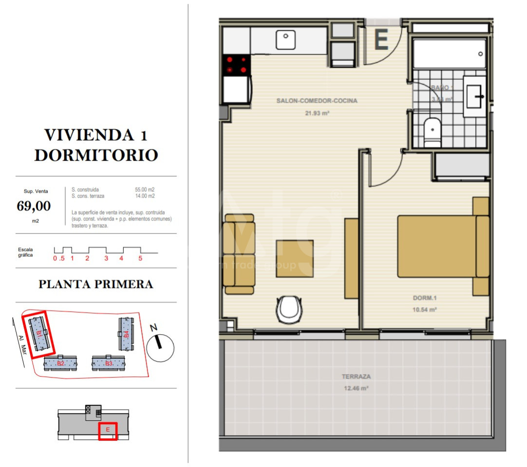 Apartamento de 1 habitación en Denia - DNA48068 - 1