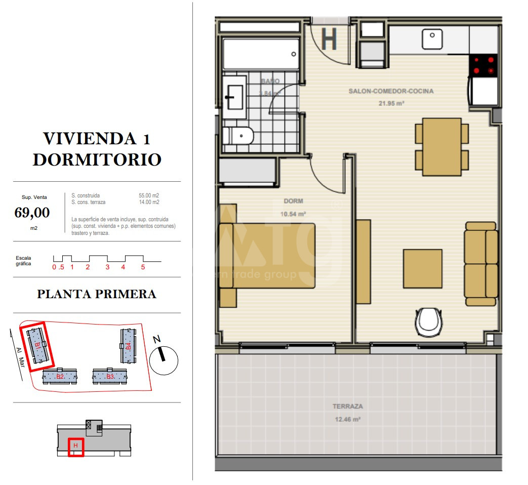 Appartement de 1 chambre à Denia - DNA48070 - 1