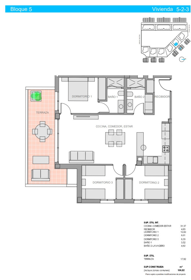 Апартамент в Гуардамар дель Сегура, 3 спальні - NS48153 - 1
