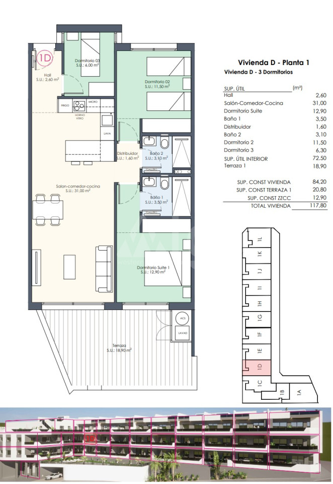3 Schlafzimmer Appartement in Benijófar - AGI48163 - 1