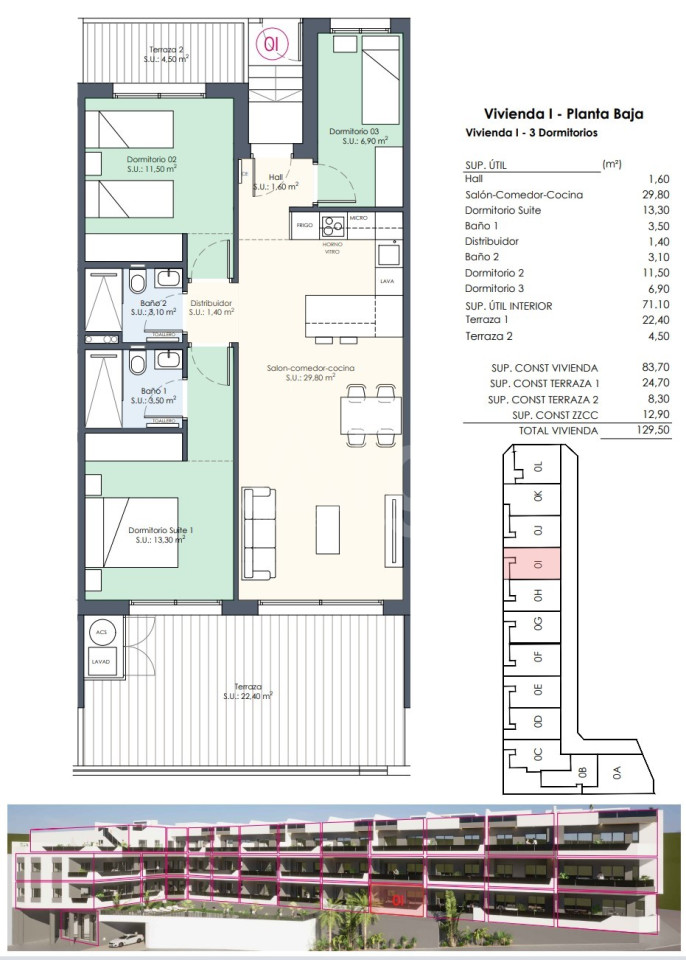 Appartement de 3 chambres à Benijófar - AGI48172 - 1