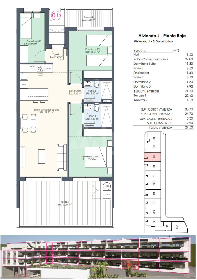 Apartament cu 3 dormitoare în Benijófar - AGI48173 - 1