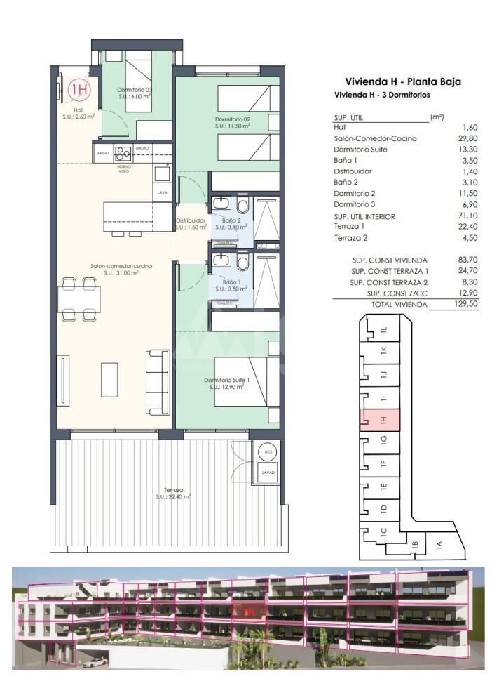 3 Schlafzimmer Appartement in Benijófar - AGI48177 - 1