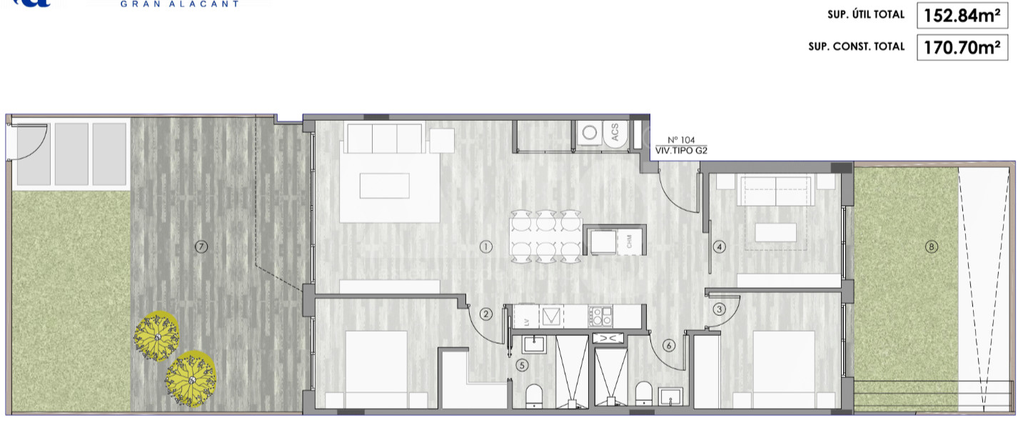Apartamento de 3 habitaciones en Gran Alacant - GD48236 - 1
